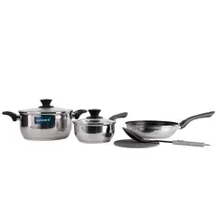 VITREX - Bateria De Cocina Acero Inoxidable 7 piezas