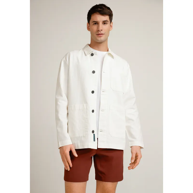 PERRY ELLIS - Sobrecamisa Hombre Casual Crudo