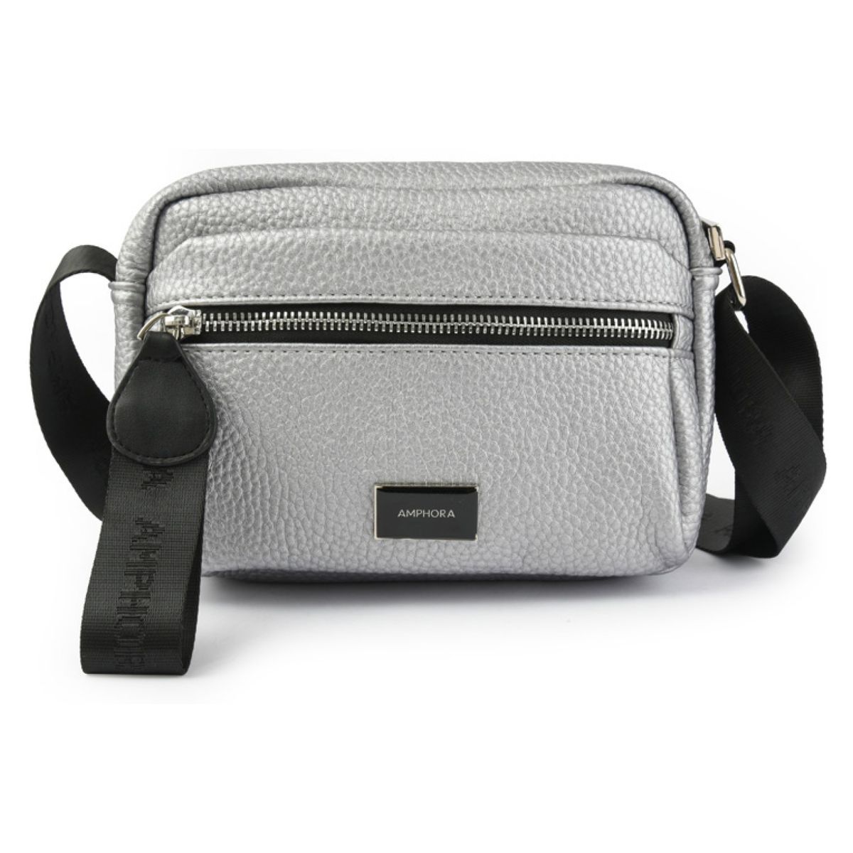 AMPHORA - Cartera Bandolera Mediana Ornella Plateado Amphora
