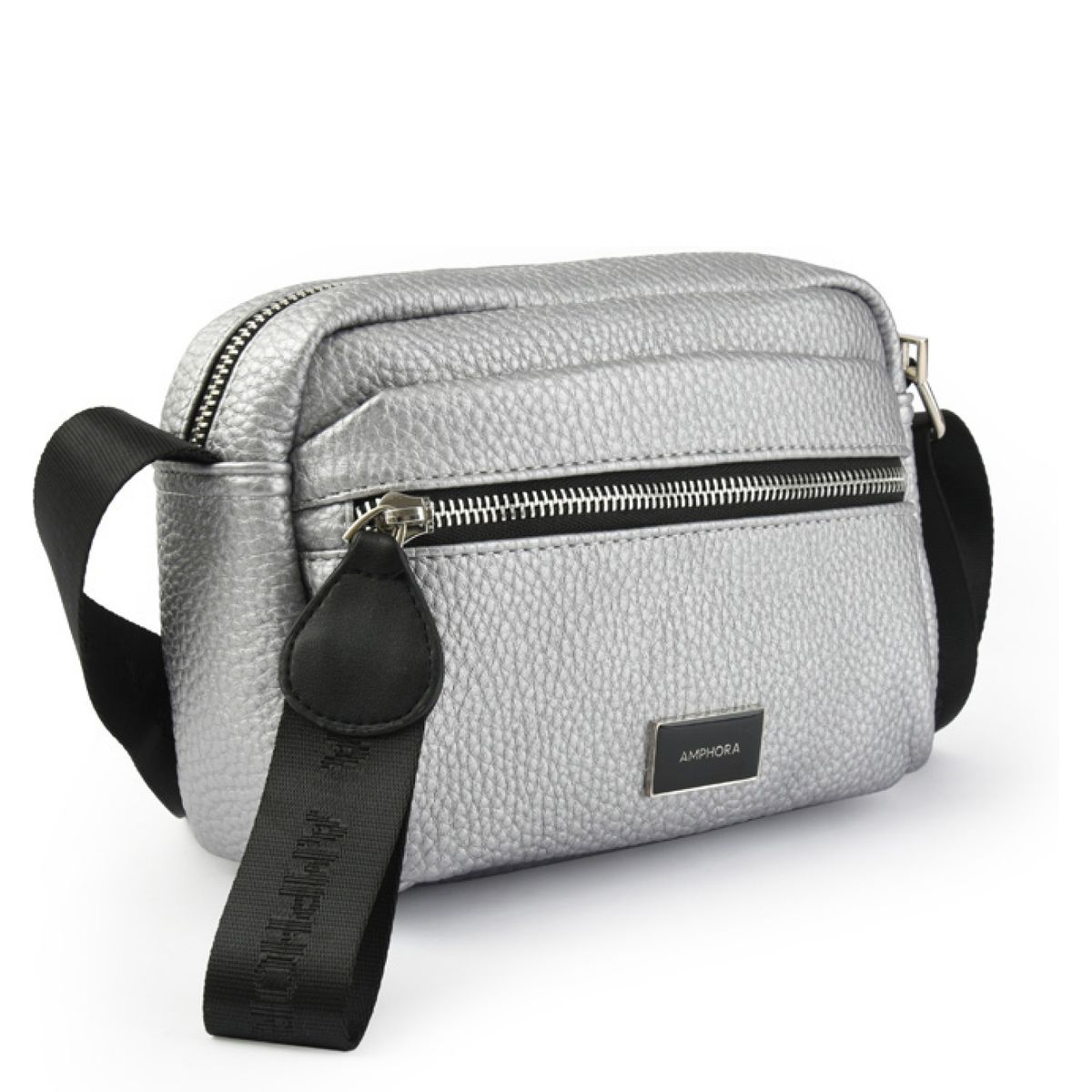 AMPHORA - Cartera Bandolera Mediana Ornella Plateado Amphora