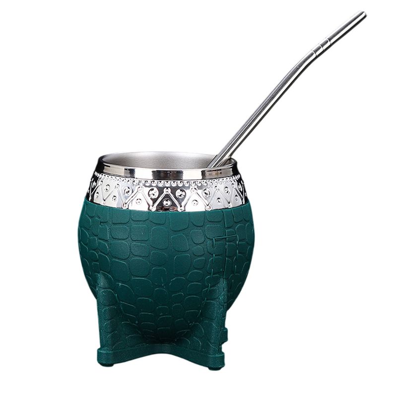 GENERICO - Set De Mate 200 Ml + Bombilla Clásico VERDE