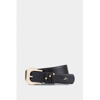 Vélez Cinturón Unifaz De Cuero Pasadores Negro