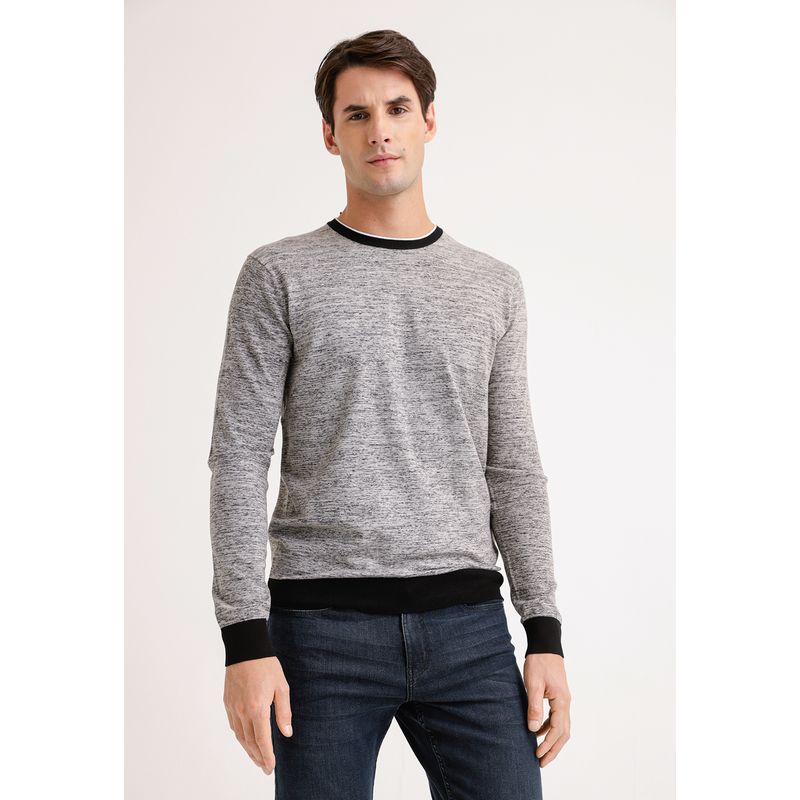 PERRY ELLIS - Sweater Cuello Redondo Negro Hombre