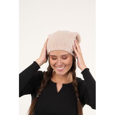 Imagen 2 del producto Gorro De Lana Mujer Color Solido Tejido Relajado
