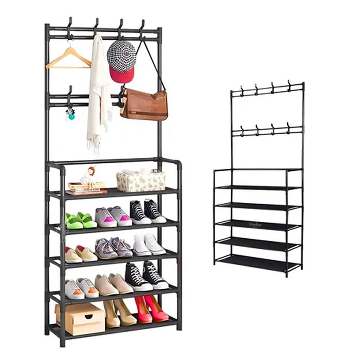 OFERTABKN - Organizador 2 En 1 De Ropa Perchero Y Zapatero 5 Niveles