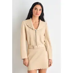 IO - Tapado Abierto Mujer Beige
