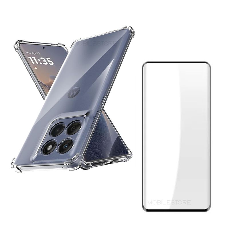 GENERICO - Kit Carcasa Silicona Con Lamina De Vidrio Para EDGE 60 5G