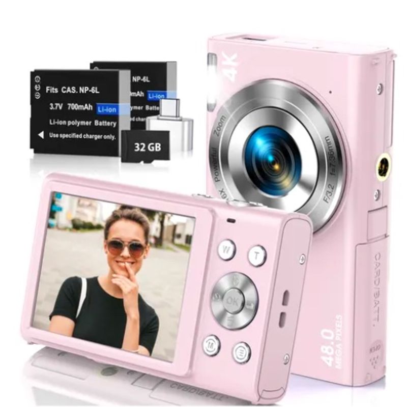 ATLAS - Cámara Digital 4k 48mp Autoenfoque Rosa