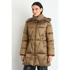 IO - Parka Café con Capucha Mujer