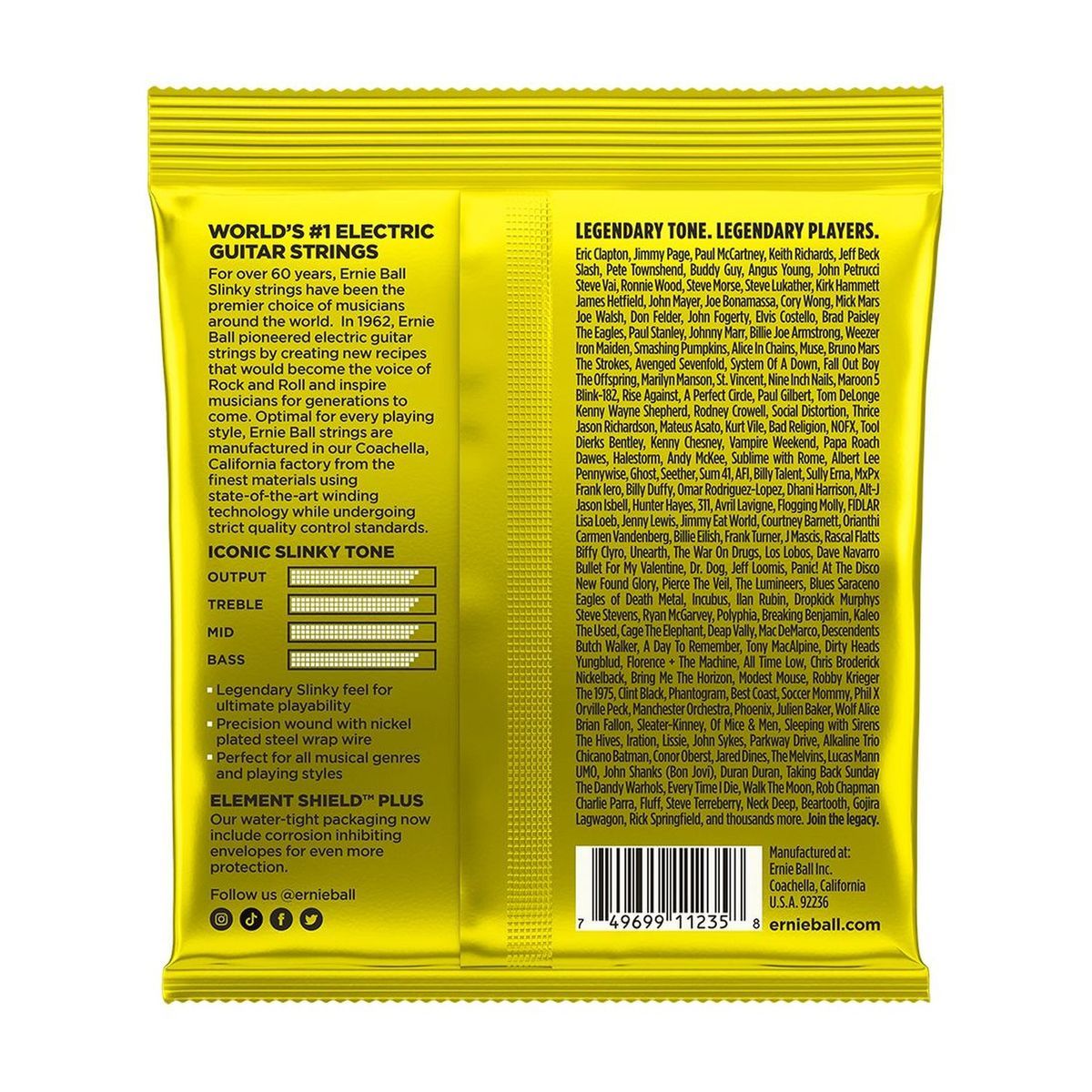 ERNIE BALL - Pack 3 sets cuerdas guitarra eléctrica Ernie Ball 11-54 3627