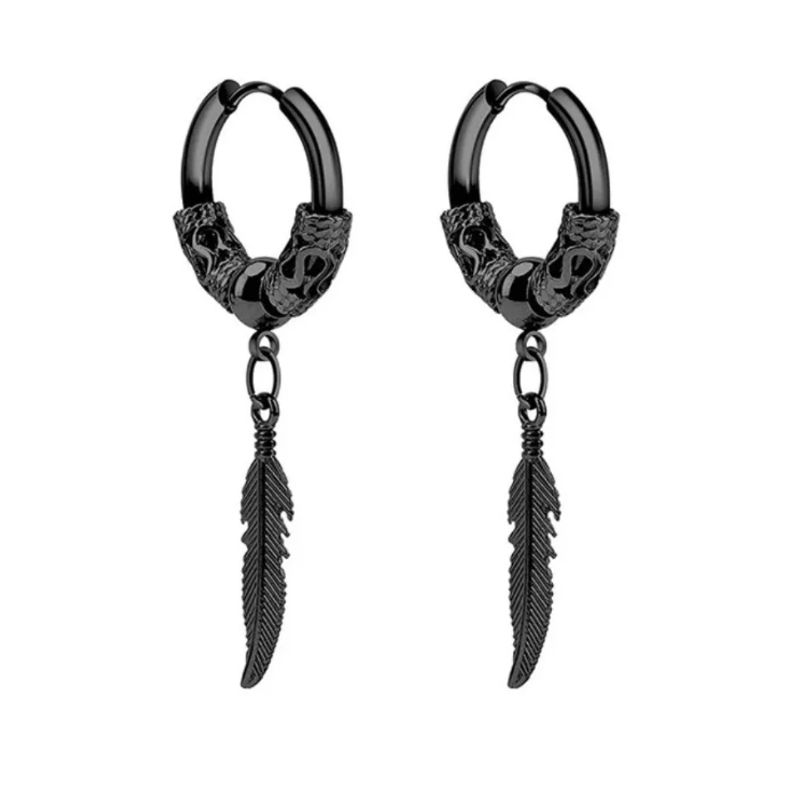 GENERICO - Aros Punk Plumas Black Space Vintage Royal Madriz