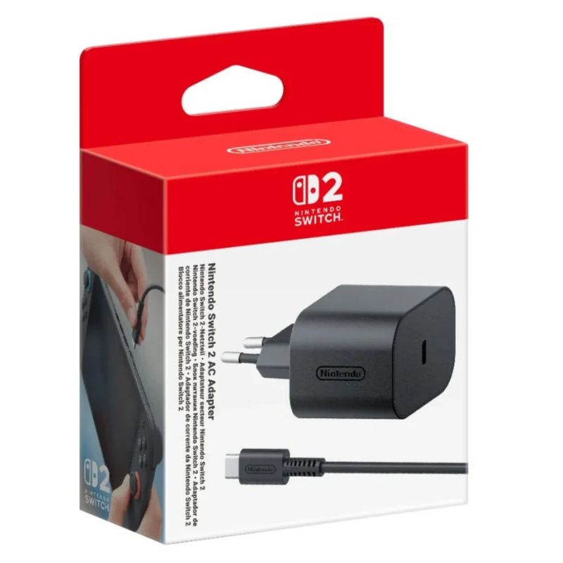 NINTENDO - CARGADOR-ADAPTADOR TIPO C NINTENDO SWITCH 2 ORIGINAL