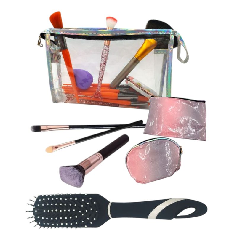 GENERICO - Set De Brochas + Estuches +peine Mujer