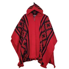 MORLAN - Poncho de Alpaca Lana Ecuatoriana Capucha