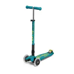 MICRO - Scooter Maxi Deluxe Plegable LED Verde Petróleo