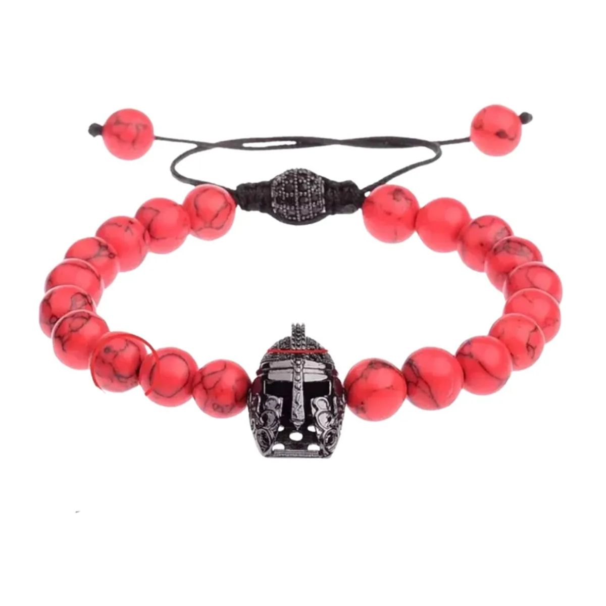 GENERICO - Pulsera De Gladiador Black Piedra Jaspe Hombre Mujer Royal Madriz