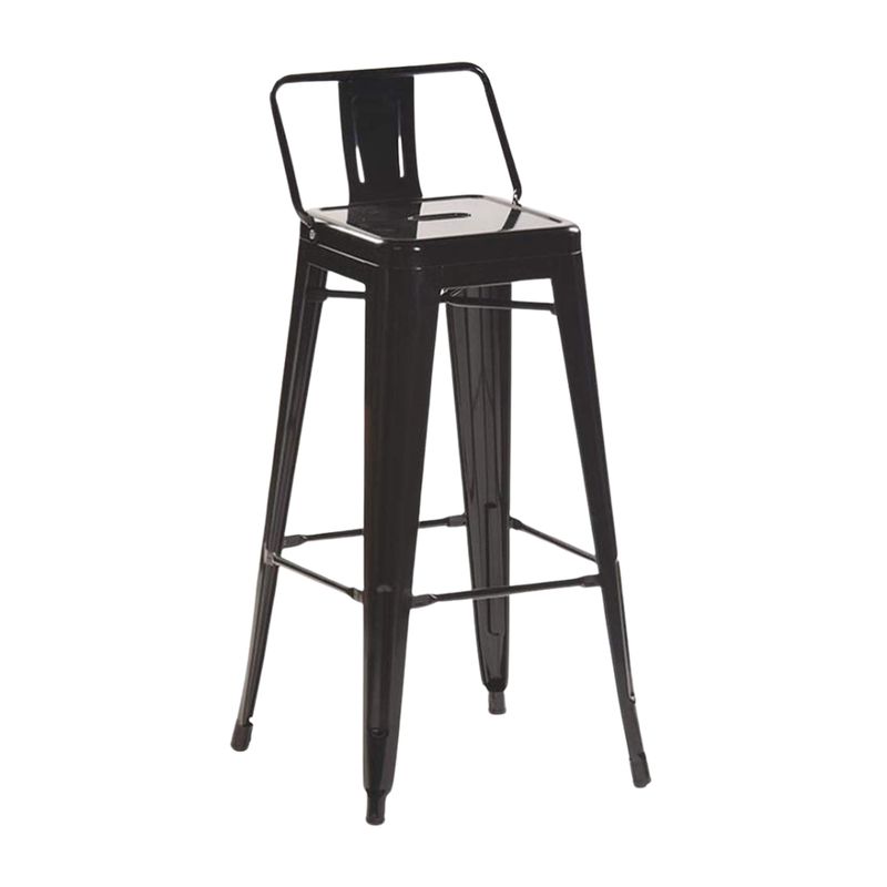PANDALINO - Taburete Industrial Tolix 77cm - Cocina y Bar - Diseño Moderno - Negro