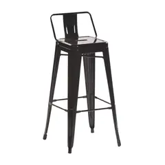PANDALINO - Taburete Industrial Tolix 77cm - Cocina y Bar - Diseño Moderno - Negro
