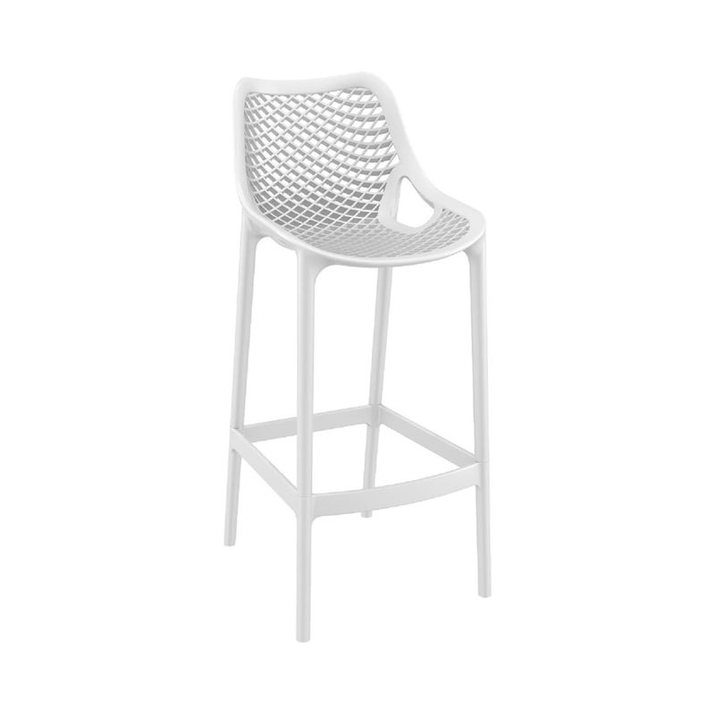 PANDALINO - Taburete Blanco Bardo 75cm: Moderno- Resistente- Exterior- Interior