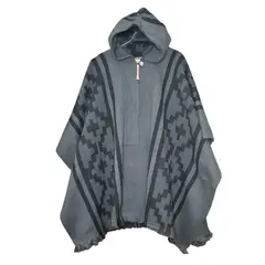 MORLAN - Poncho de Alpaca Lana Ecuatoriana Capucha Cálido Liviano