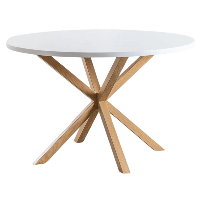 PANDALINO - Mesa Redonda Equiz Blanca 100cm - Patas X - Comedor u Oficina