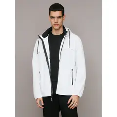 CALVIN KLEIN - Chaqueta Ligera con Gorro Blanco