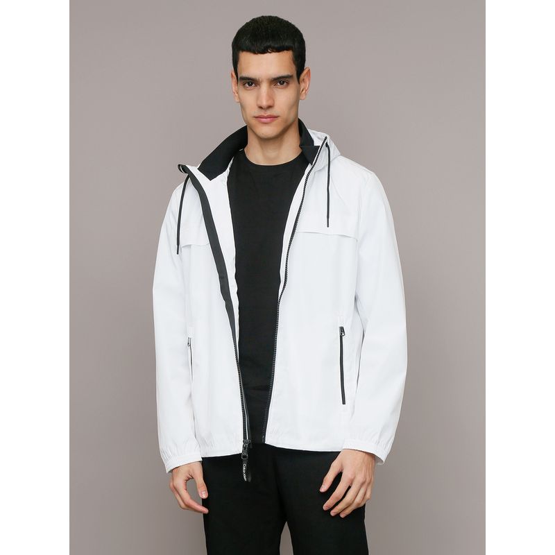CALVIN KLEIN - Chaqueta Ligera con Gorro Blanco Calvin Klein