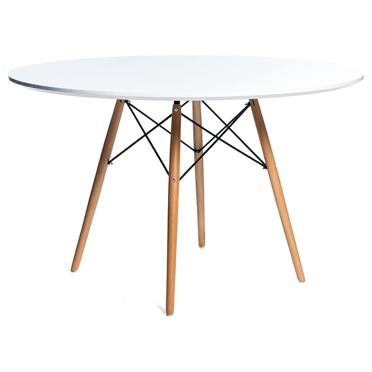 PANDALINO - Mesa Redonda Estela 120cm - Hogar - Oficina - Blanco