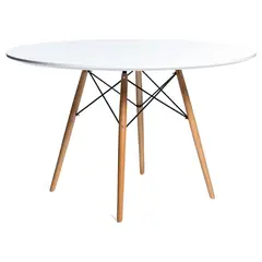 PANDALINO - Mesa Redonda Estela 120cm - Hogar - Oficina - Blanco