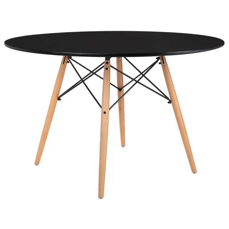 PANDALINO - Mesa Redonda Estela 120cm - Hogar - Oficina - Negro