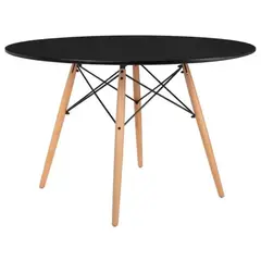 PANDALINO - Mesa Redonda Estela 120cm - Hogar - Oficina - Negro