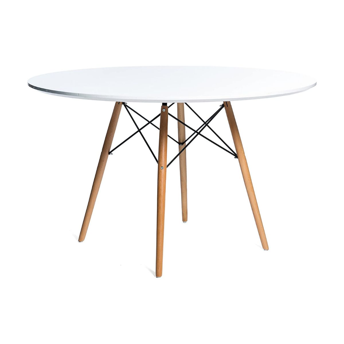 PANDALINO - Mesa Redonda Estela 100cm - Comedor - Oficina - Blanco