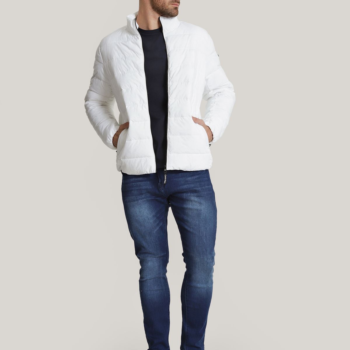 CALVIN KLEIN - Parka Stretch Pufer Blanco Calvin Klein