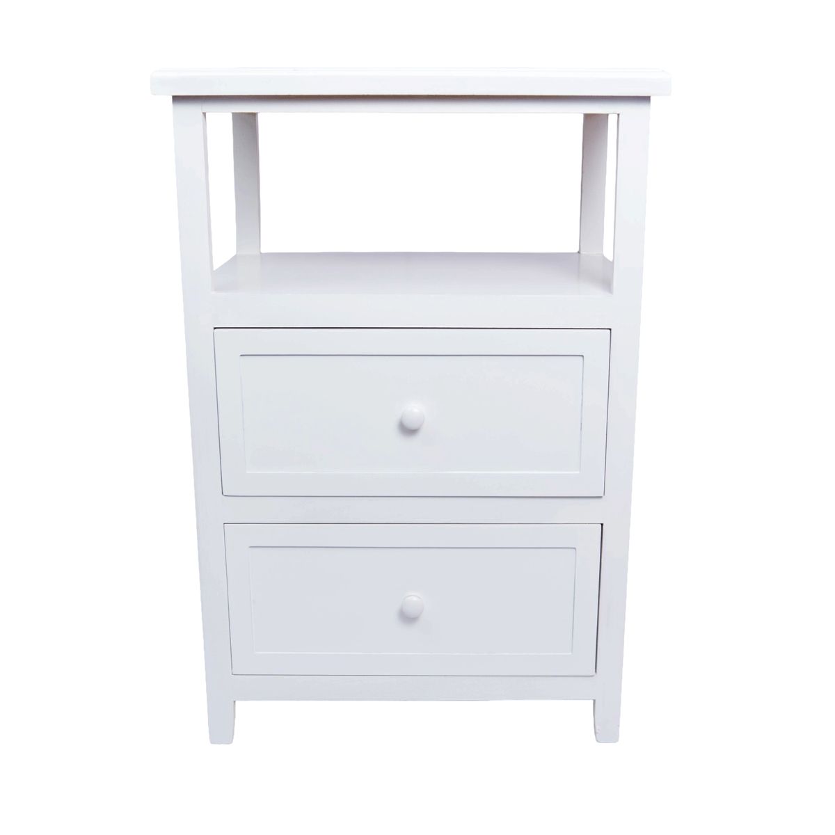 GENERICO - VELADOR DORMITORIO PALLAVICINI 2 CAJONES BLANCO