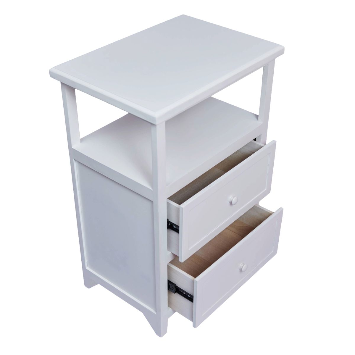 GENERICO - SET 2 VELADORES DORMITORIO PALLAVICINI 2 CAJONES BLANCO