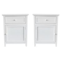 SET 2 VELADORES DORMITORIO RECCO CAJON PUERTA I+D BLANCO