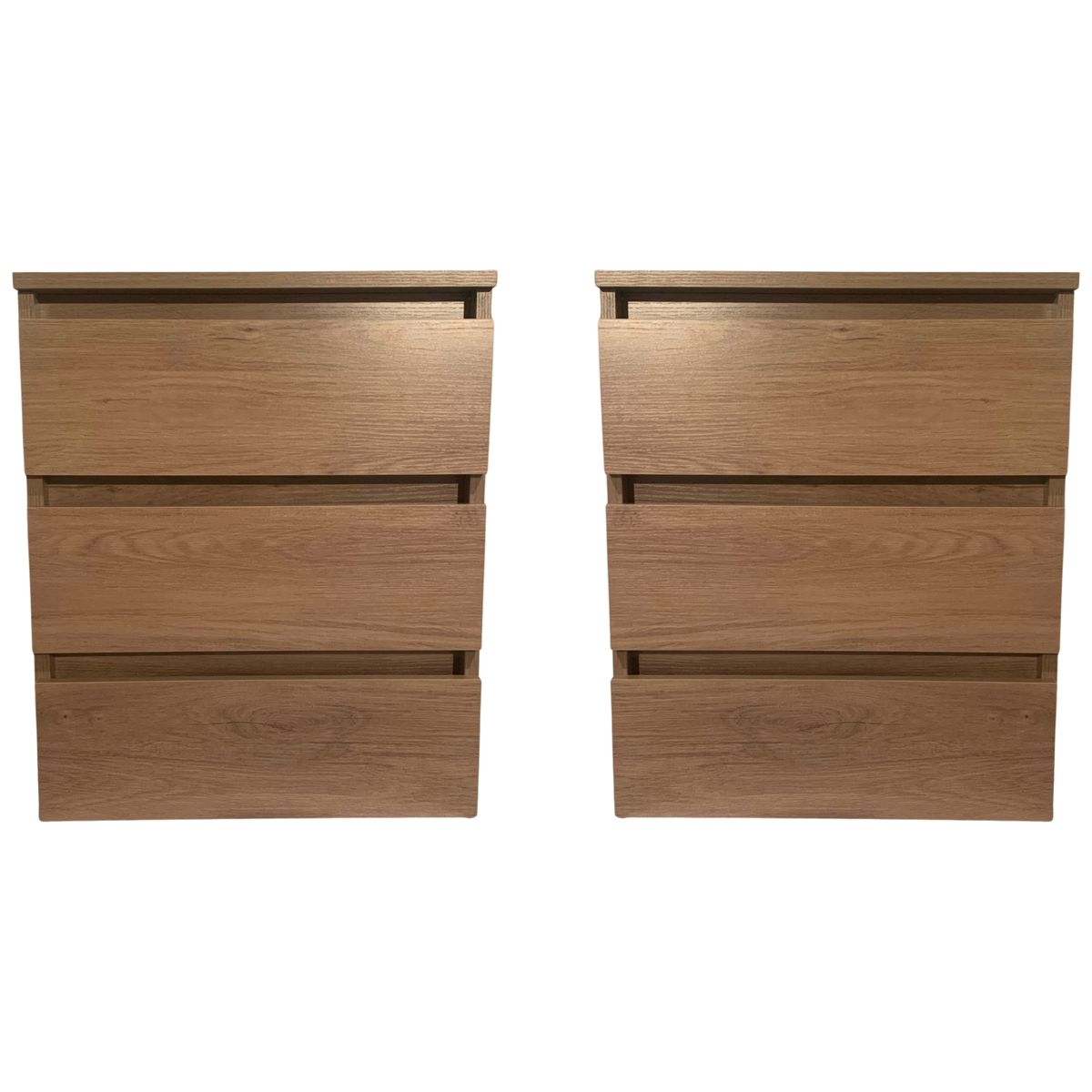 GENERICO - SET 2 VELADORES DORMITORIO CALVARI 3 CAJONES MADERA