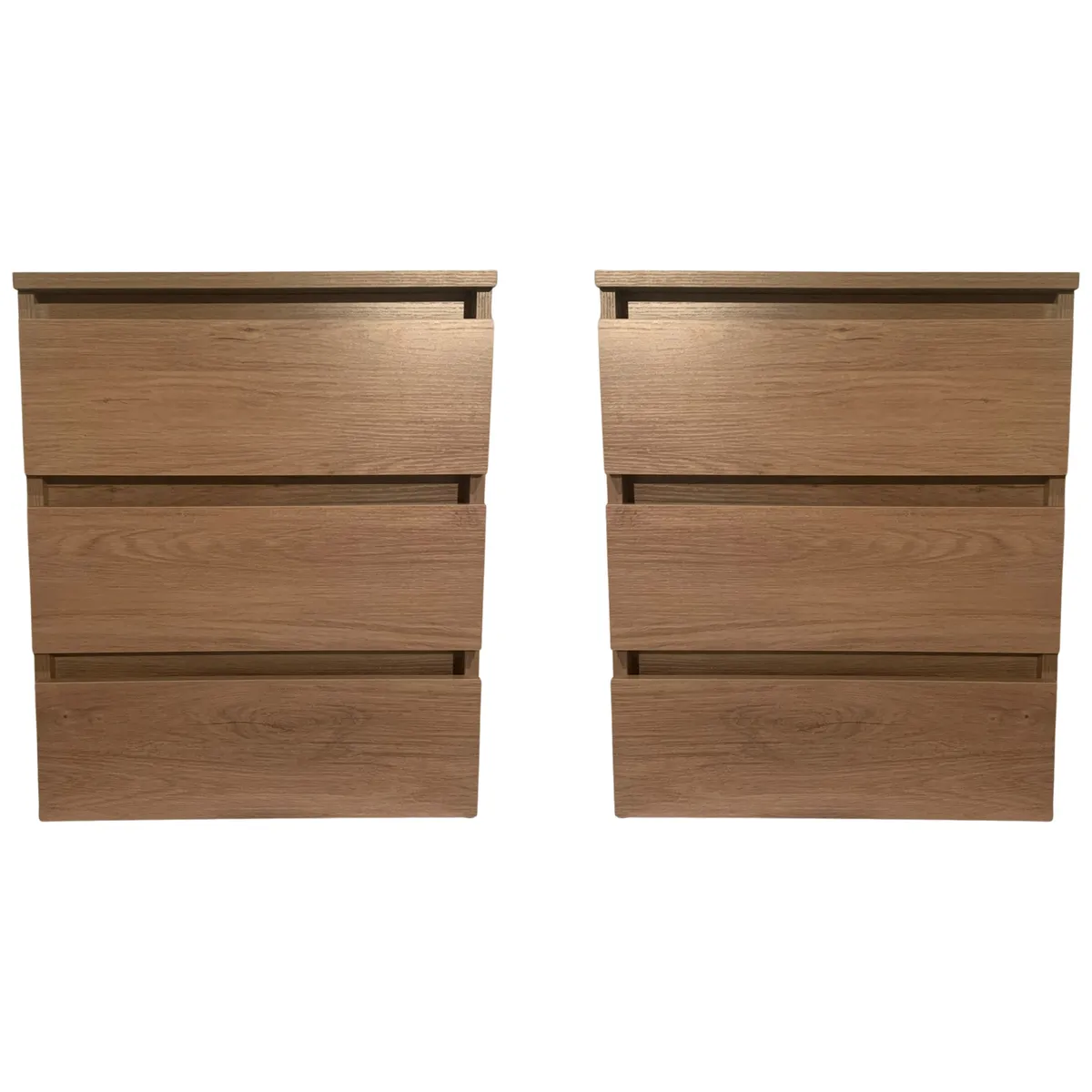 GENERICO - SET 2 VELADORES DORMITORIO CALVARI 3 CAJONES MADERA
