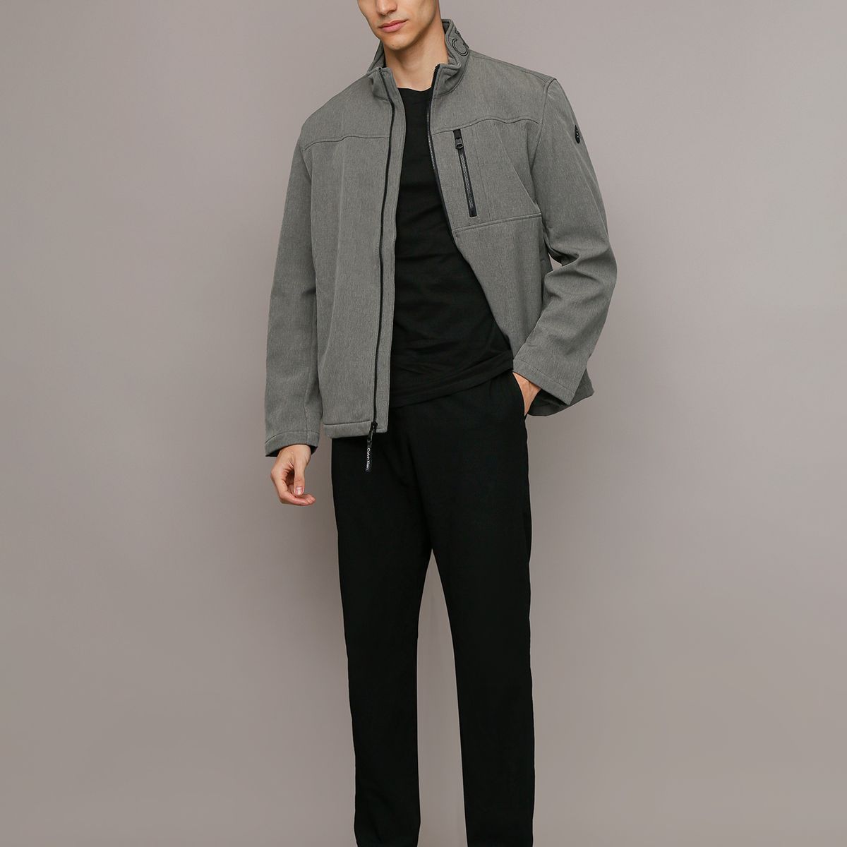 CALVIN KLEIN - Chaqueta Ck Soft Shell Gris Calvin Klein