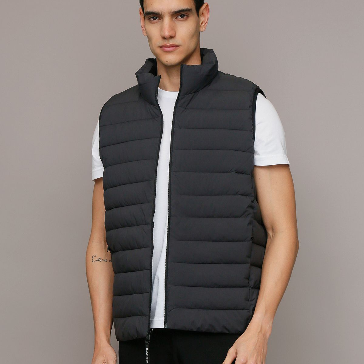CALVIN KLEIN - Chaqueta Vest Ligera Acolchada Gris Calvin Klein