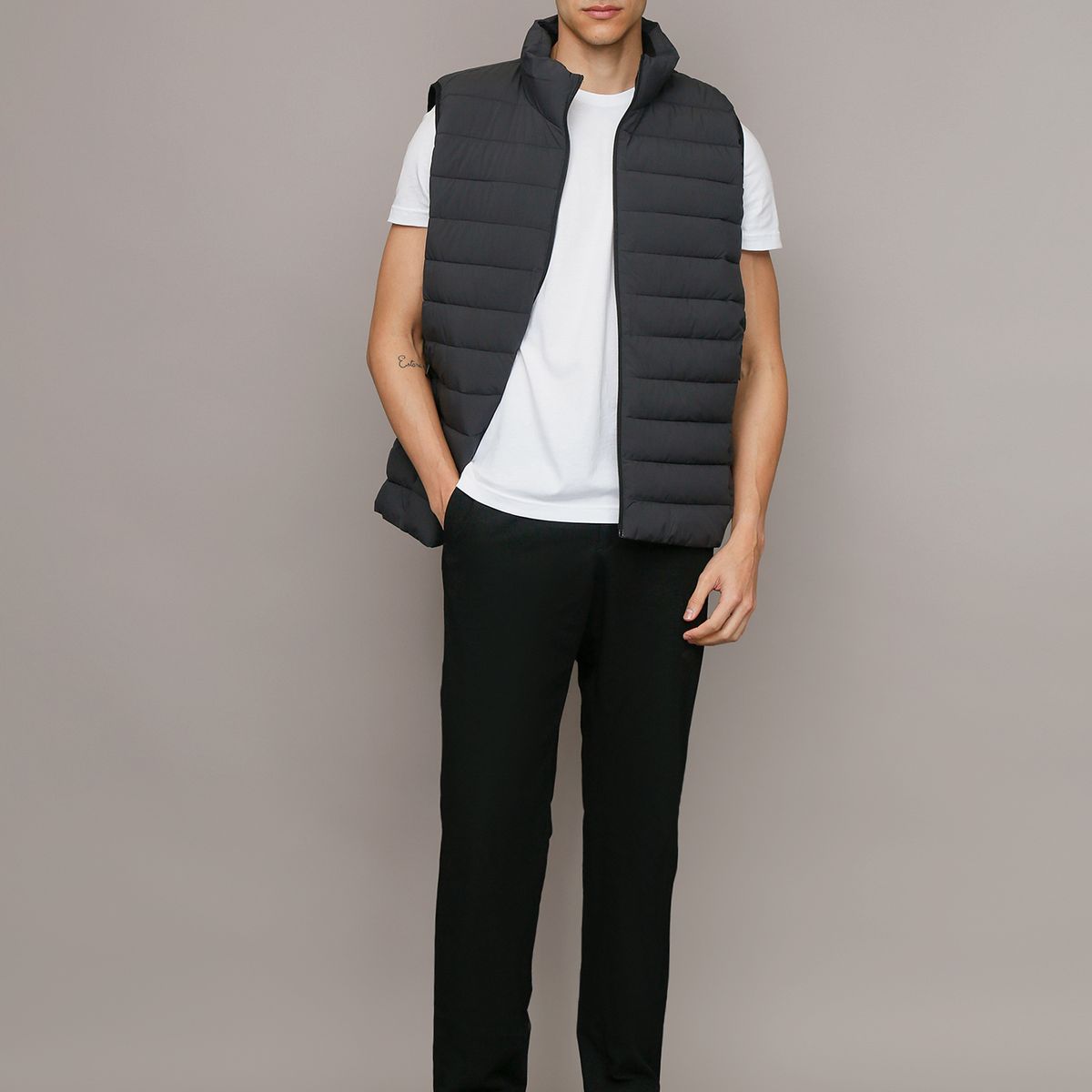 CALVIN KLEIN - Chaqueta Vest Ligera Acolchada Gris Calvin Klein