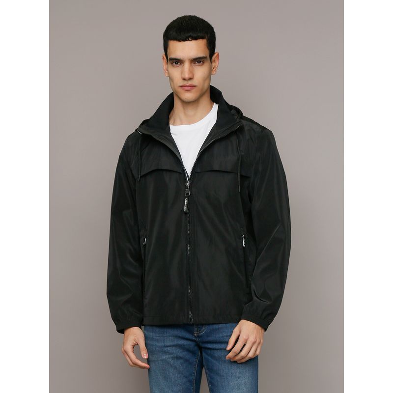 CALVIN KLEIN - Chaqueta Ligera con Gorro Negro Calvin Klein