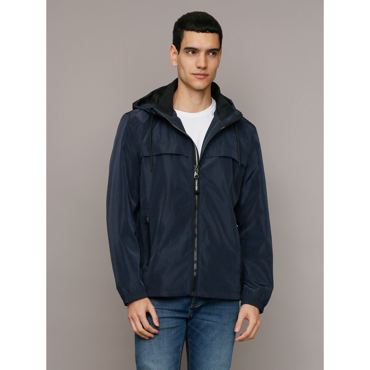 CALVIN KLEIN - Chaqueta Ligera con Gorro Azul Calvin Klein