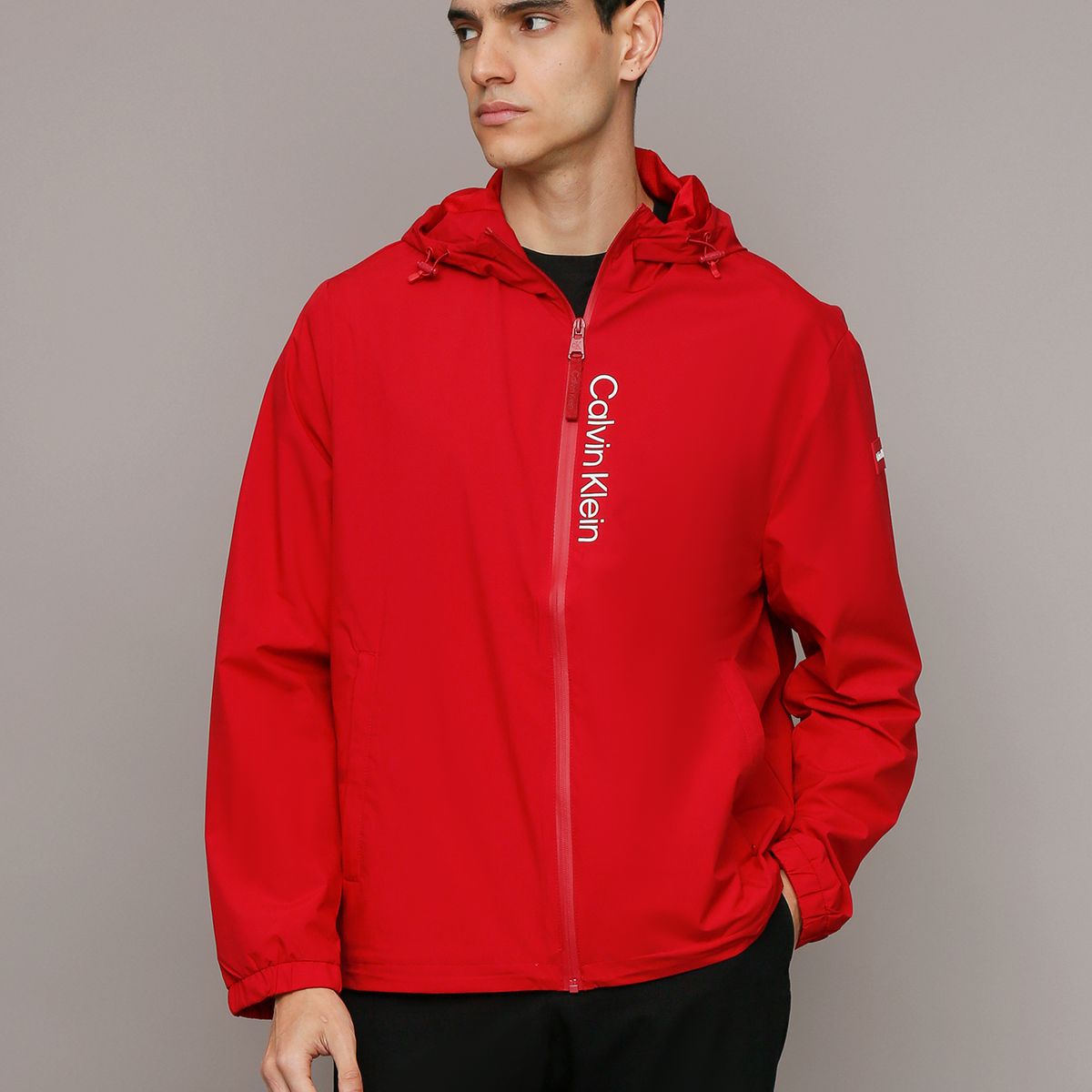 CALVIN KLEIN - Cortaviento Stretch Rojo Calvin Klein