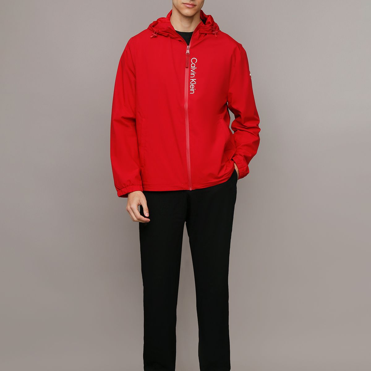 CALVIN KLEIN - Cortaviento Stretch Rojo Calvin Klein