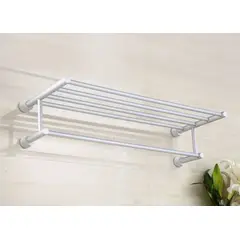 GENERICO - TOALLERO DE BAÑO MULTIPLES ALUMINIO PLATEADO MATE 60CM