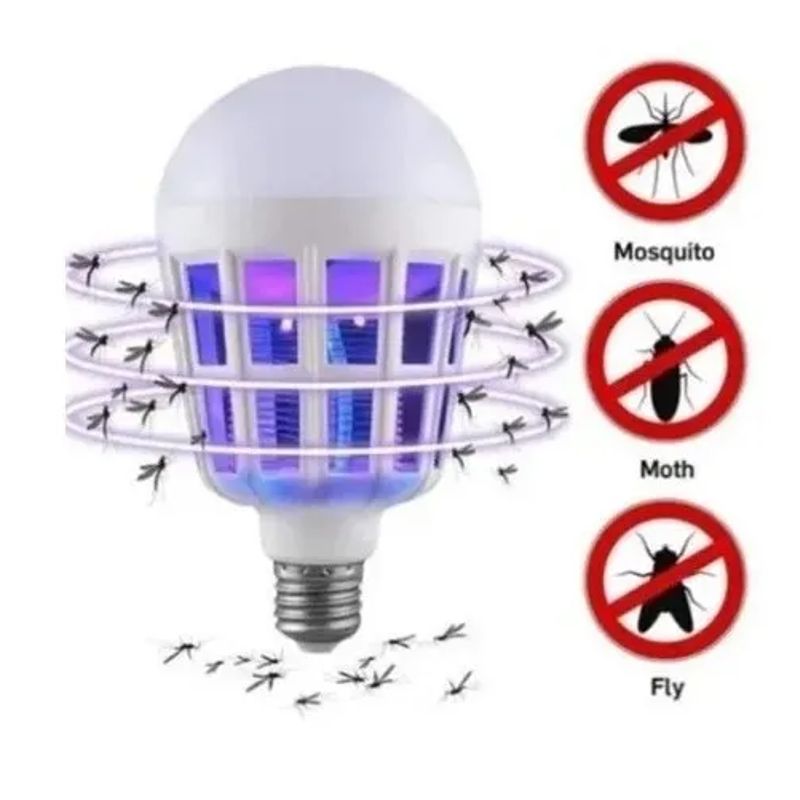 GENERICO - Ampolleta 2 E 1 Led Mata Moscas Mosquitos Bajo Consumo