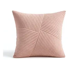 GENERICO - Funda De Cojín 45x45 Rosa Textura Acanalada