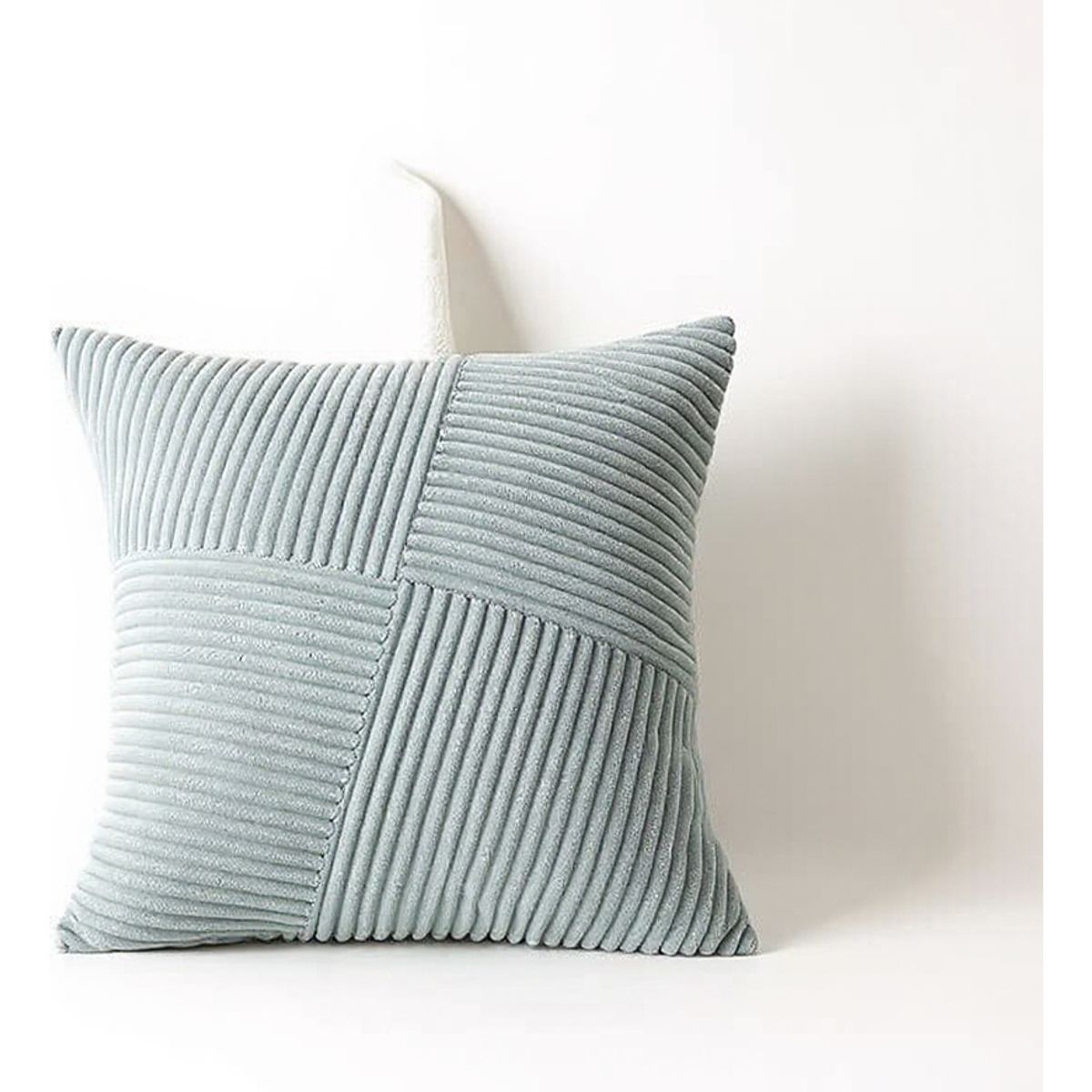 GENERICO - Funda Para Cojín Turquesa Modelo Acanalado 45x45