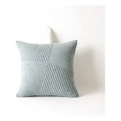 GENERICO - Funda Para Cojín Turquesa Modelo Acanalado 45x45